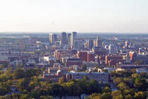 Birmingham city skyline view