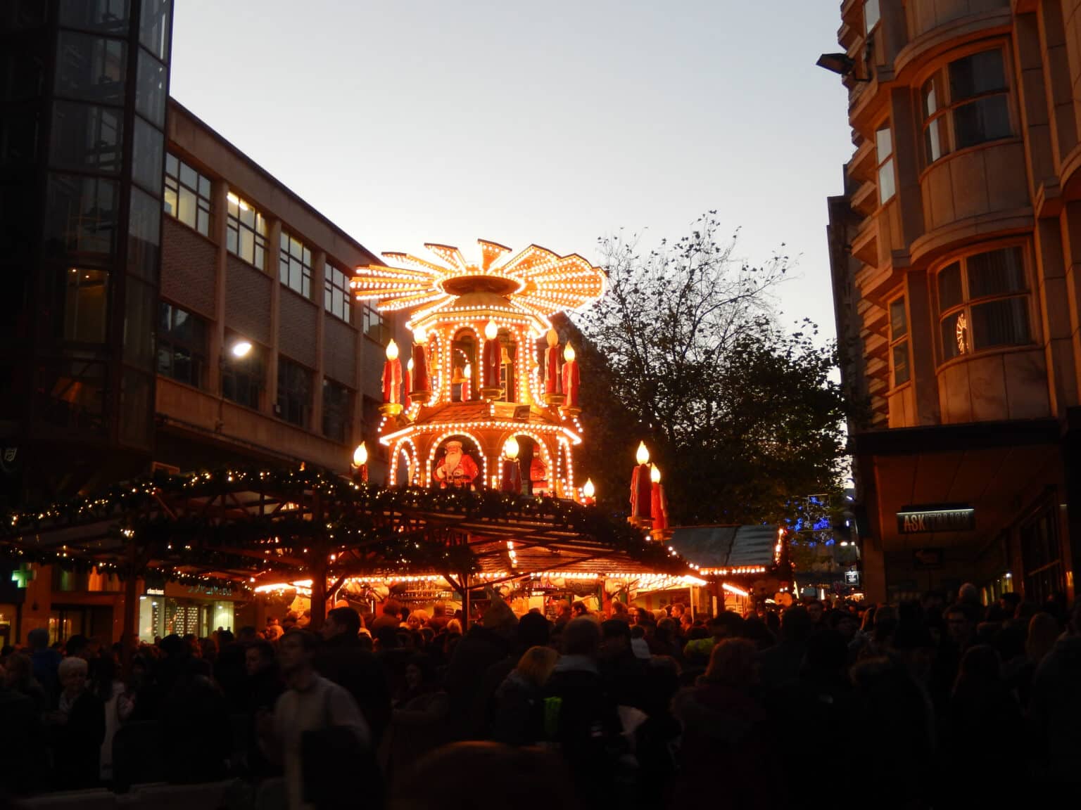Frankfurt Christmas Market stalls in Birmingham city centre